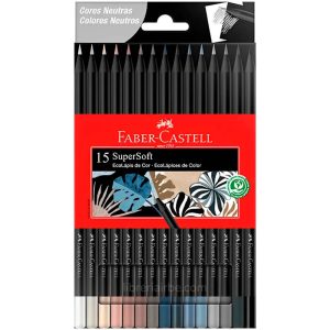 Lapices Faber Castell Supersoft x15 colores tonos neutros