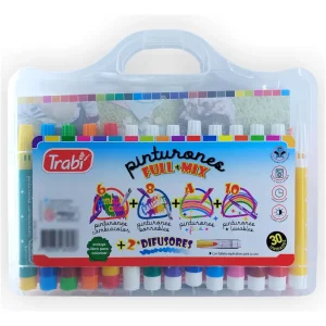 Valija Trabi pinturon x30 colores+ libro para colorear y 2 difusores