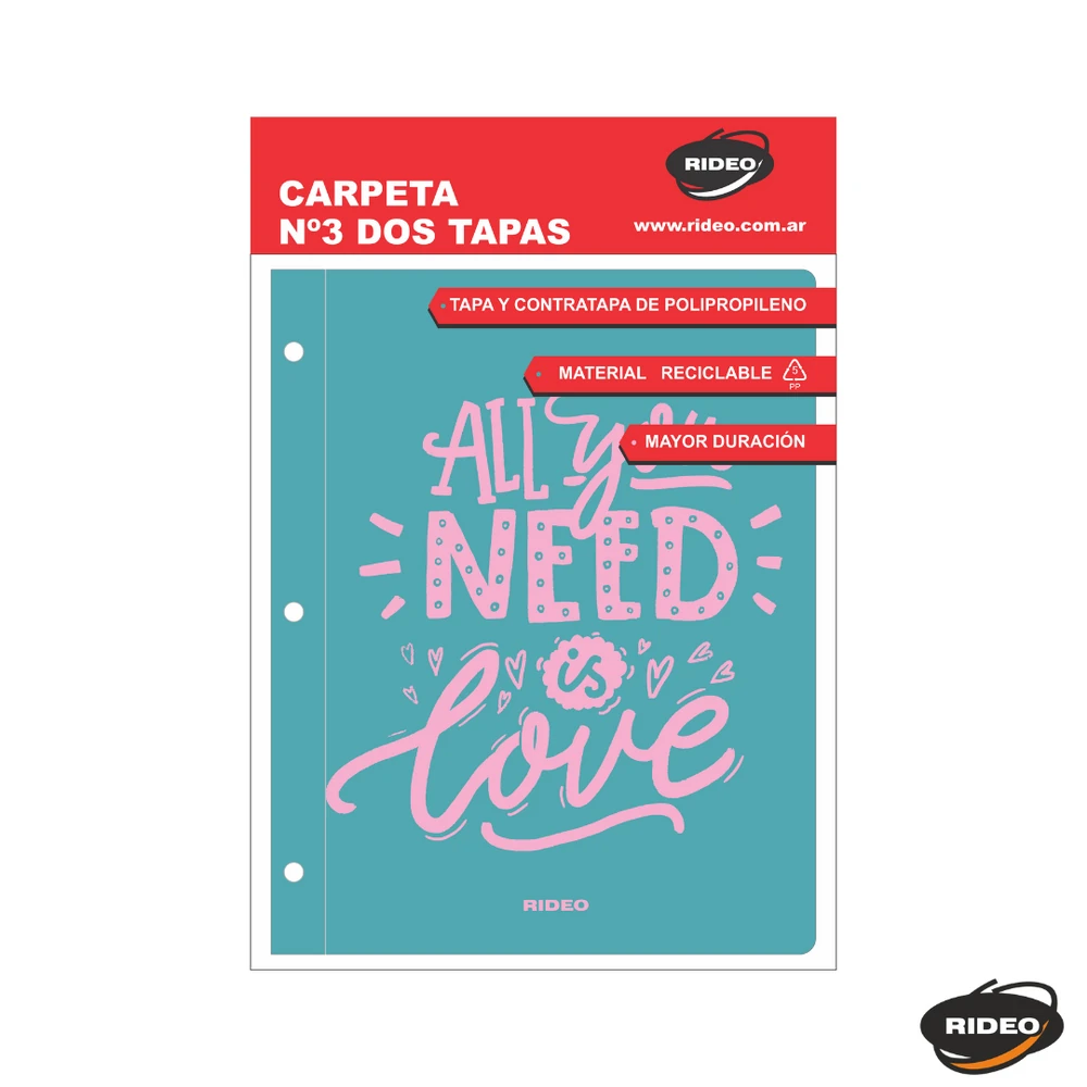 Carpeta Rideo N°3 Dos tapas PP All you need