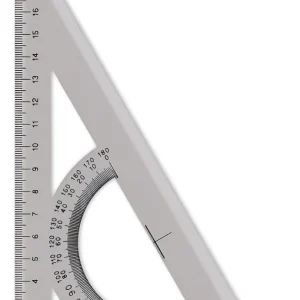 Escuadra 60º X 20 cm con transportador transparente ahumado