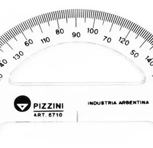 Transportador Pizzini cristal 180° 10 Cm