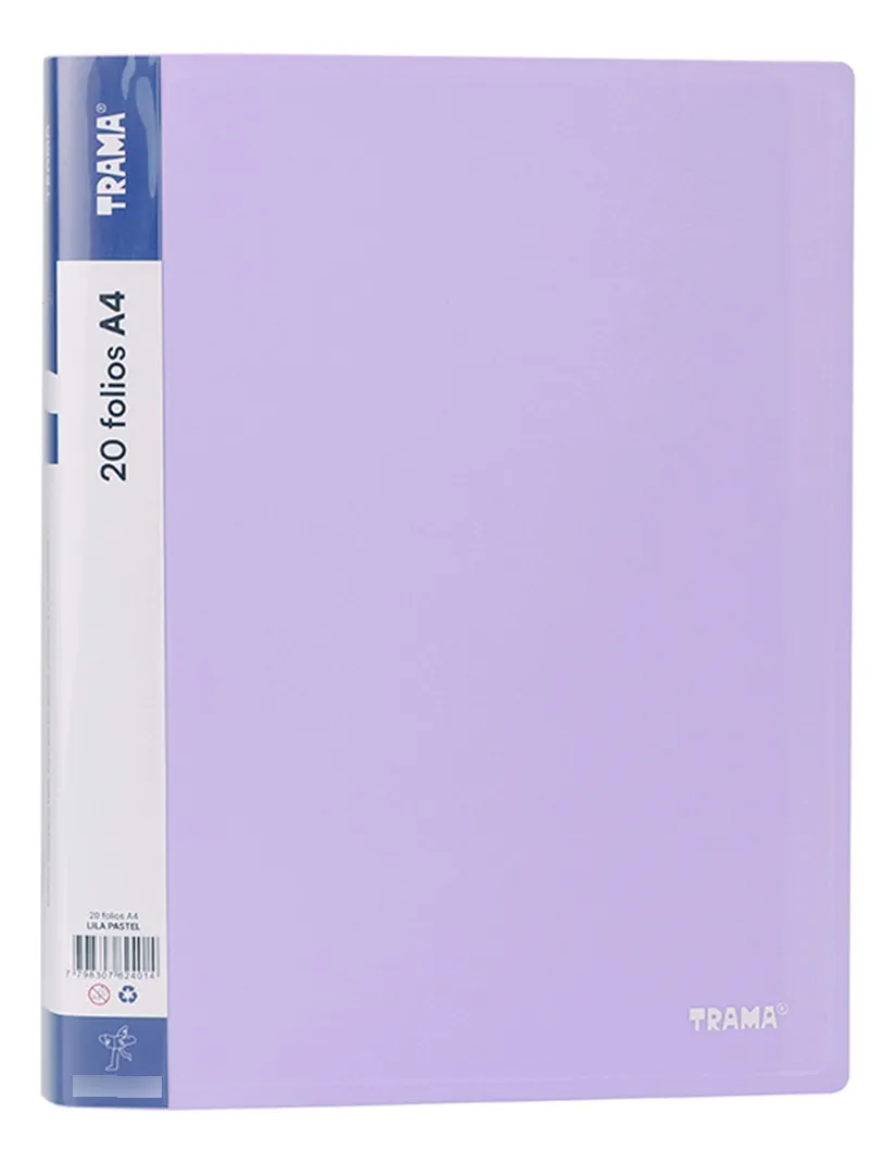 Carpeta Trama A4 Con 20 Folios lila pastel
