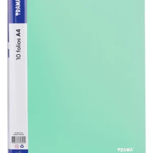 Carpeta Trama A4 Con 10 Folios verde pastel