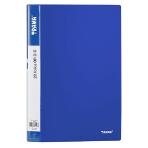 Carpeta Trama Oficio con 20 folios azul