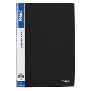 Carpeta Trama Oficio con 20 folios negro