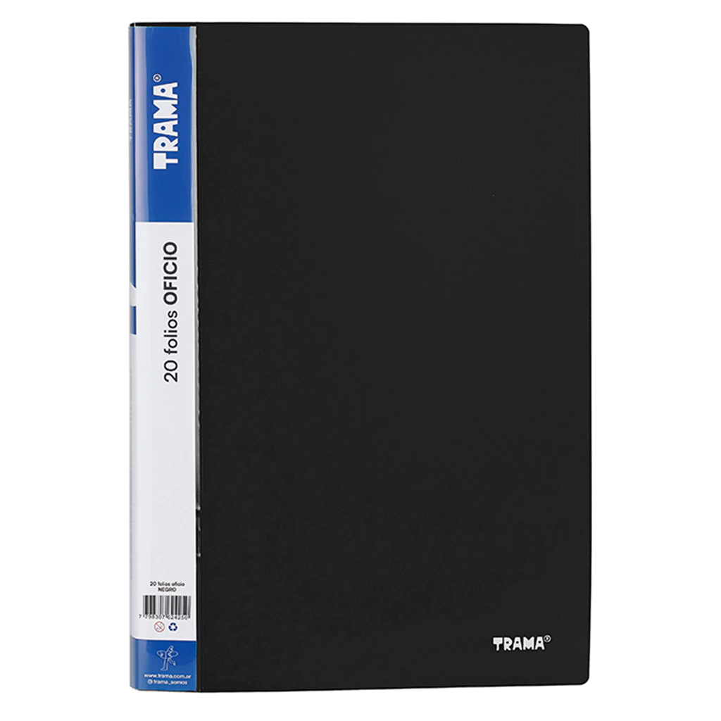 Carpeta Trama Oficio con 20 folios negro