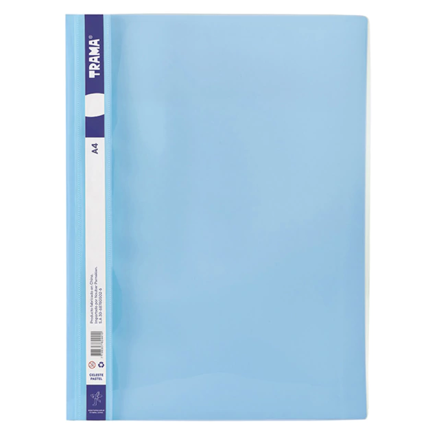 Carpeta Trama A4 tapa cristal color celeste pastel