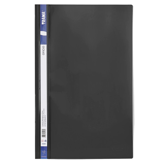 Carpeta Trama Oficio cristal color negro