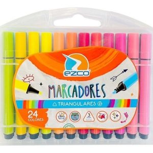 Marcadores triangulares Ezco x24 colores