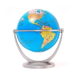 Globo terraqueo 10 cm base de plástico multigiro azul 107
