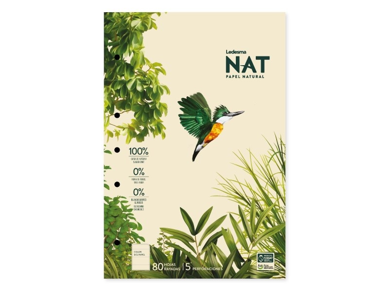 Block Ledesma nat A4 5 perforaciones rayado