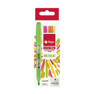 Resaltadores Filgo Lighter Fine x4 colores fluo
