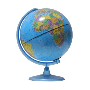 Globo terraqueo 20 cm base de plástico azul 207W