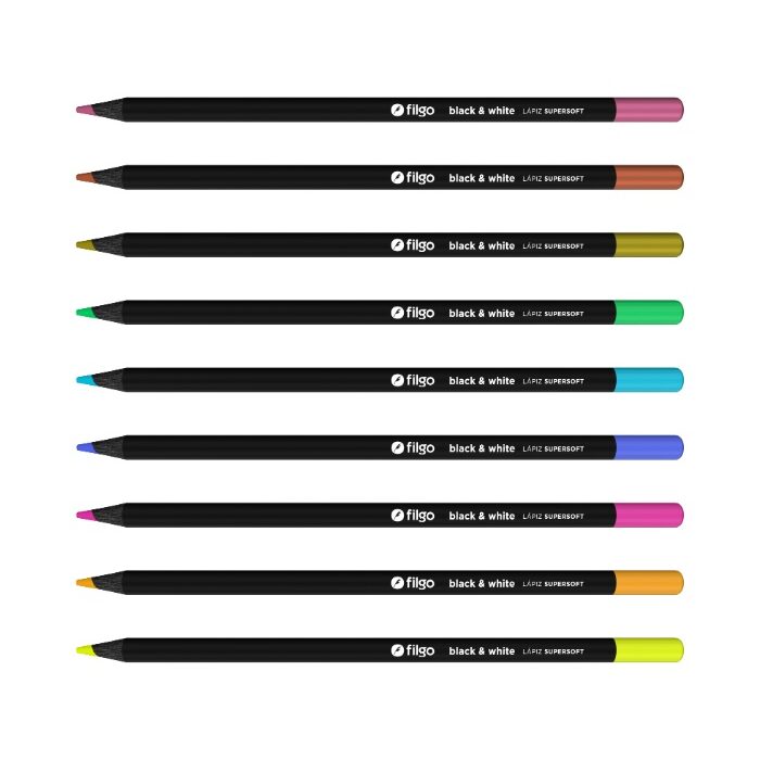 Lapices supersoft Black & White Filgo x18 colores - Imagen 3
