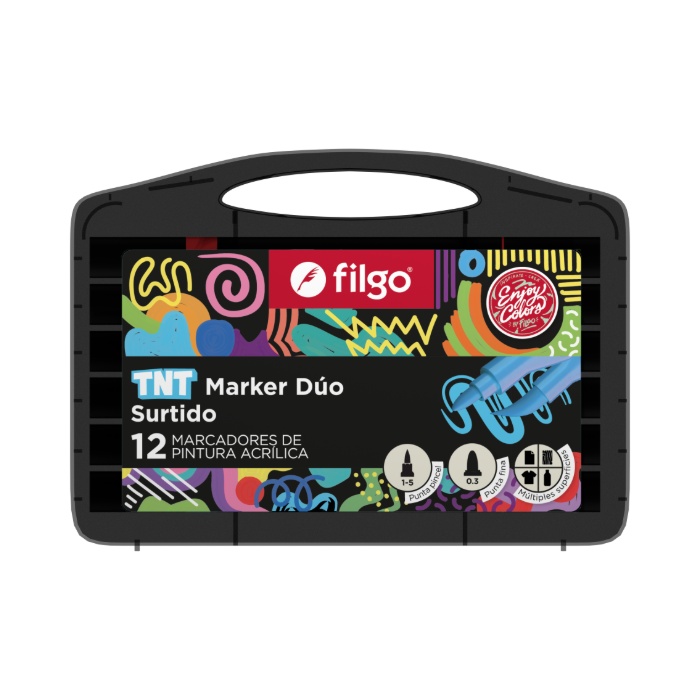 Marcador pintura al agua TNT marker duo Filgo x12