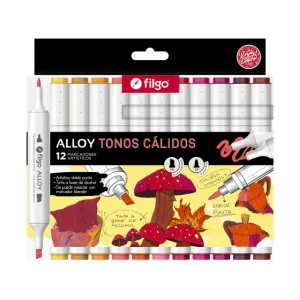 Marcadores Artísticos Filgo Alloy Tonos cálidos x12