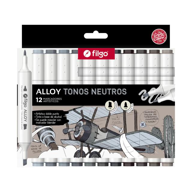 Marcadores Artísticos Filgo Alloy Tonos neutros x12