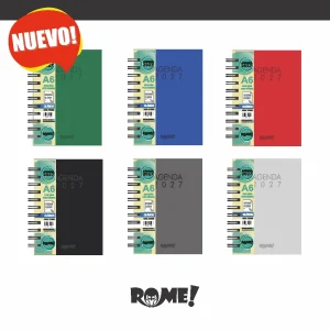 Agenda A6 Rome Clasico dos días por página 2027