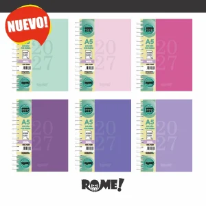 Agenda A5 Rome pastel dos días por página 2027