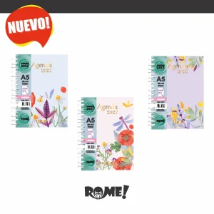 Agenda A5 Rome lavanda día por página 2027