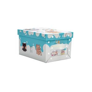 Caja mediana con boton diseño gatitos
