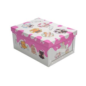 Caja chica con boton diseño gatitos