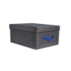 Caja mediana con boton diseño blue jean
