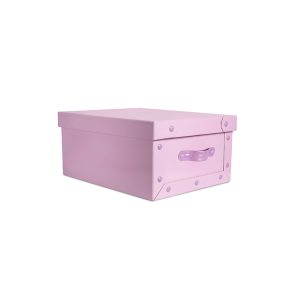 Caja mediana con boton lila pastel 