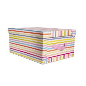 Caja grande con boton diseño rayado