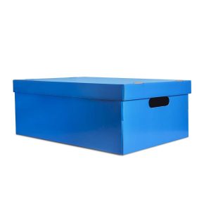 Caja mediana lisa azul